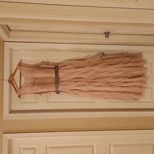 Light Pink formal ball gown w/grey satin belt